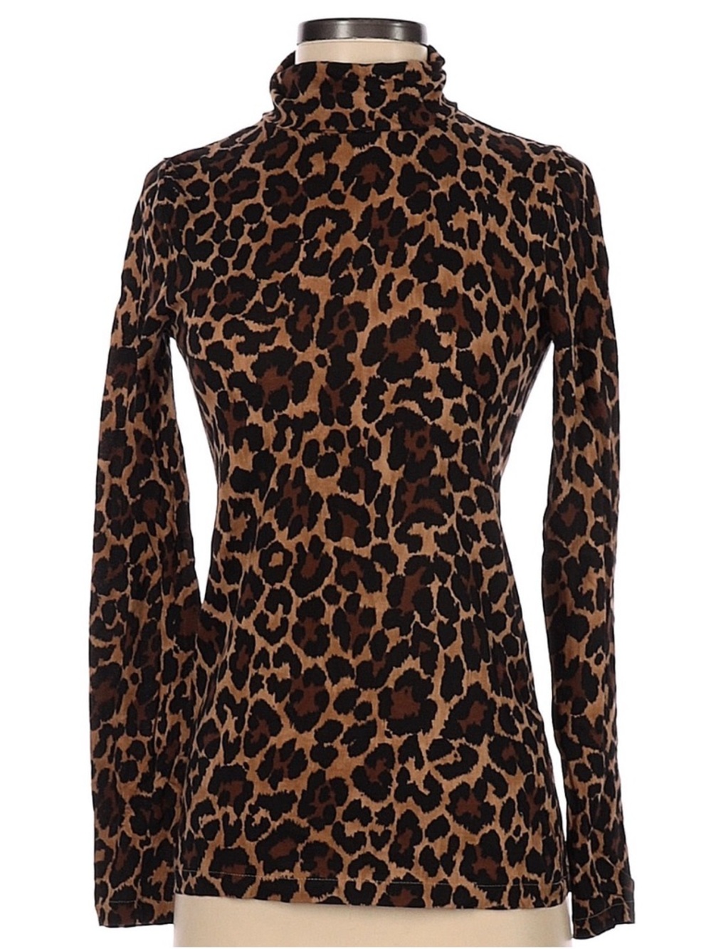 Jcrew lightweight knit leopard turtleneck